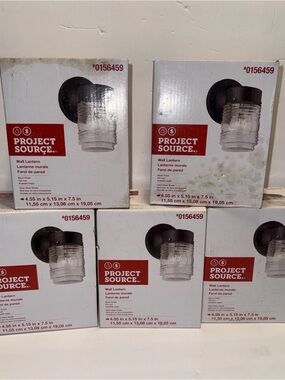 Wall Lantern Project Source #0156459 Black 5-Pack New in Box
